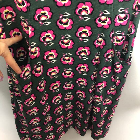 Boden Cotton Dress Floral Pattern Front Pockets Notch Neck Long Sleeves 4R - Picture 5 of 7